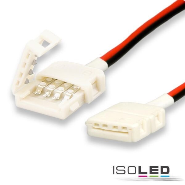 Kabelverbinder f&uuml;r einfarbige 10mm LED Streifen mit Clip 17cm