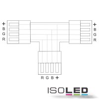 T-Verbinder f&uuml;r 10mm RGB LED Streifen 4-polig Clipverbinder