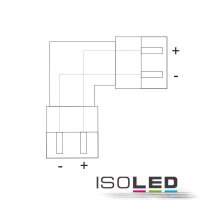 Eckverbinder f&uuml;r einfarbige 8mm LED Streifen 2-polig Clipverbinder IsoLED