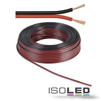 50m Kabel 2-polig Zwillingslitze 2x1,5mm&sup2; schwarz/rot