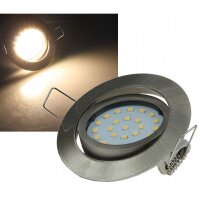 4W LED Downlight Flat-26 warmwei&szlig; 330lm Edelstahl...