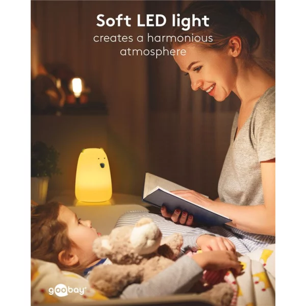 LED Nachtlicht EISBÄR warmweiß + Farbwechsel Touch-Sensor