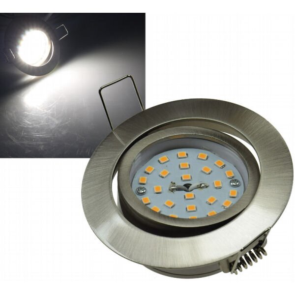 5W LED Downlight Flat-32 neutralweiß 490lm Edelstahl gebürstet EEK E [A-G]
