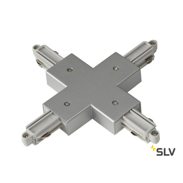 X-Verbinder SLV 1 Phasen Aufbauschienen Kreuzverbinder silbergrau