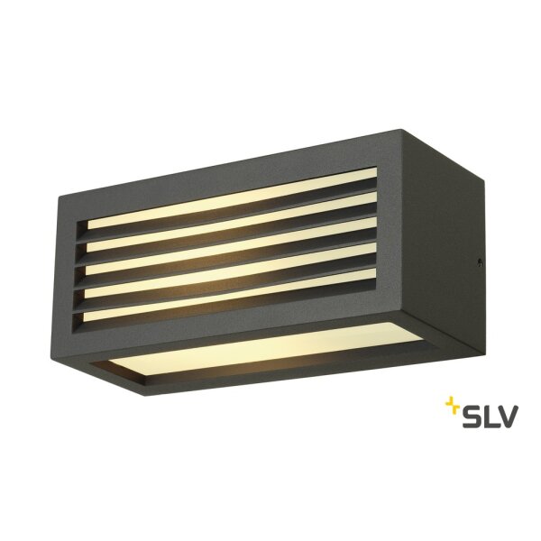 Wandleuchte SLV BOX-L für E27 230V Leuchtmittel IP44 Aluminium anthrazit
