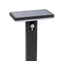 Solar LED Sockelleuchte 60cm mit Sensor ARIANE 210lm warmweiß IP54 Aluminium