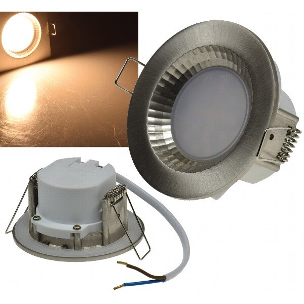 5W LED Downlight Flat-40 470lm 2900K 85x40mm Edelstahl gebürstet EEK F [A-G]
