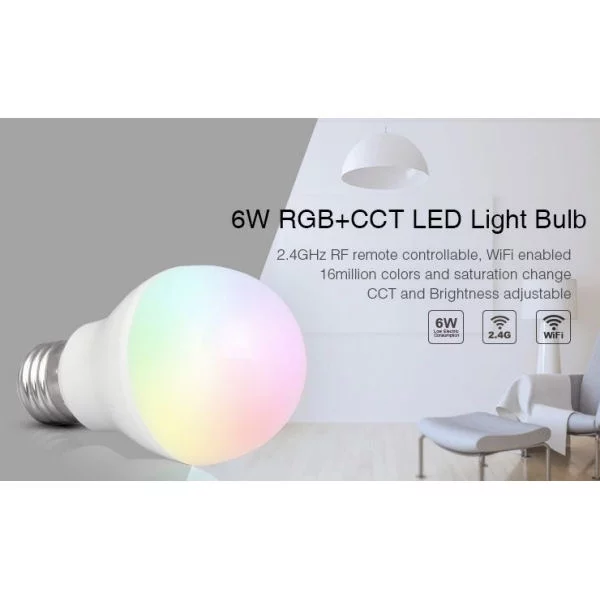 6W LED Birne RGB-CCT E27 550lm fernbedienbar