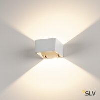 LED Wandleuchte SLV LOGS WALL 8W warmwei&szlig; Alu Geh&auml;use wei&szlig; EEK D [A-G]
