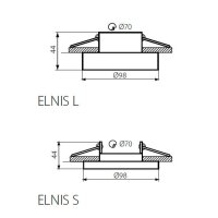 Einbaurahmen ELNIS &Oslash;98mm Einbau-Downlight f&uuml;r...