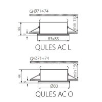 Einbaurahmen QULES Einbau-Downlight für GU10 230V -...